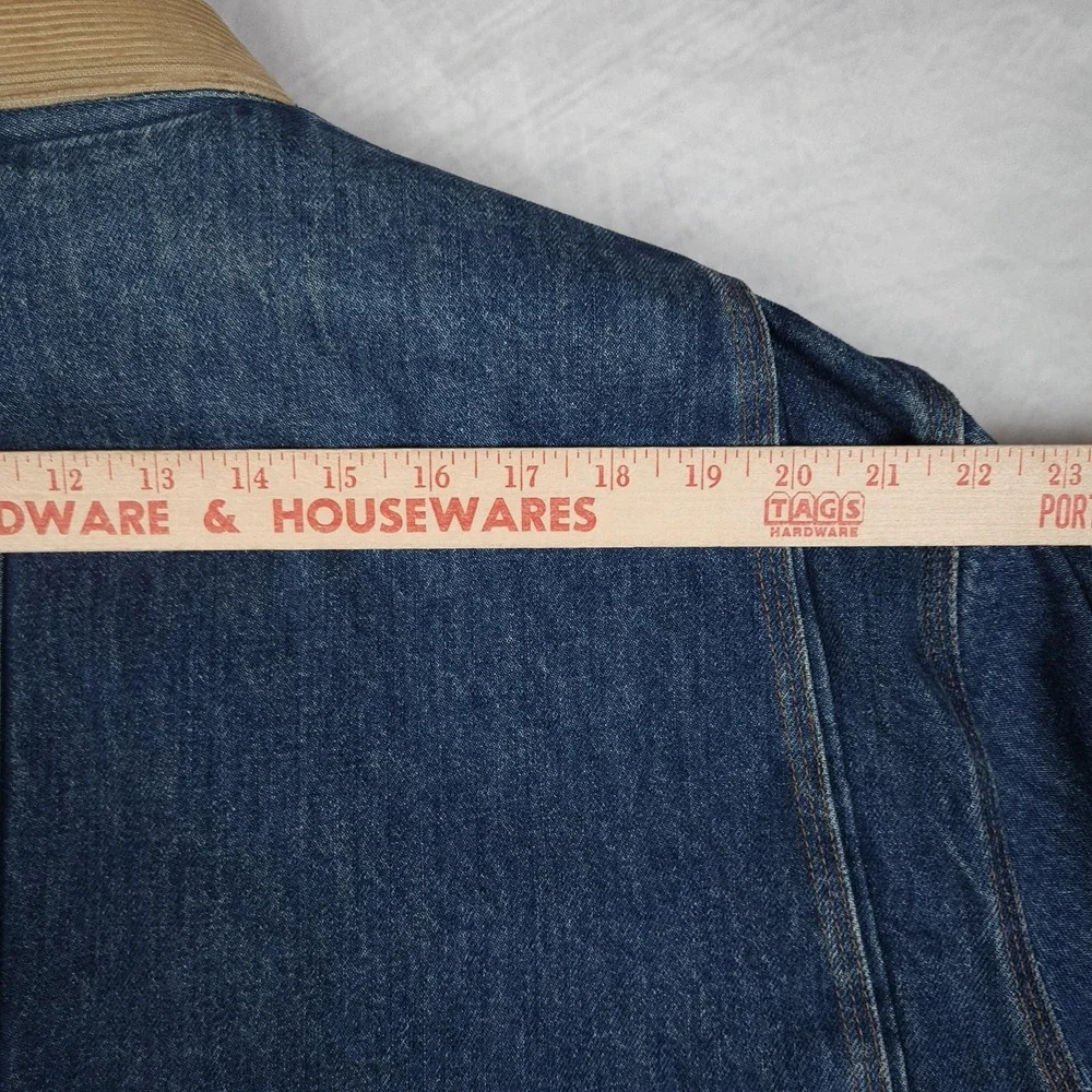Vntg Polo Ralph Lauren Country Barn Coat Men Large Denim Blanket Lined Chore 90s - Picture 12 of 16